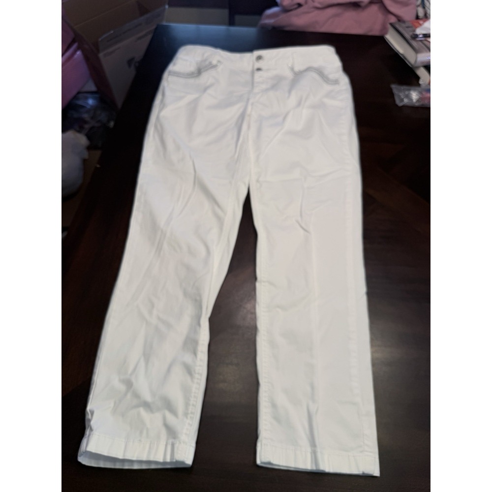 Street One Crissi White pants jeans 40x28 Women low waist skinny